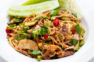 Fermented rice flour noodles spicy salad