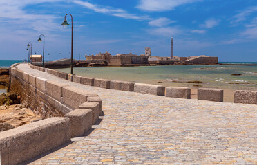 Fort Saint Sebastian in Cadiz on a sunny day.