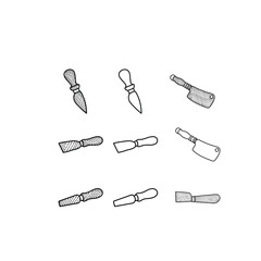 set of cheese knife icon line art design, Outline vector design illustration template, suitable for your company