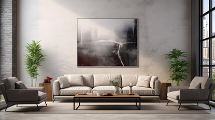 Modern living room with sofa, living room interior, Mockup Frames, Room mockup, mockup sofa, Modern Style, Generative AI