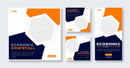 Global Inflation Social Media Post for Online Marketing Promotion Banner, Story and Web Internet Ads Flyer