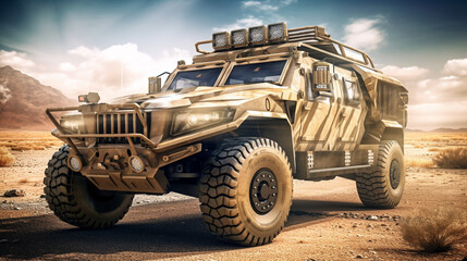 Armored Military Vehicle. Generative Ai
