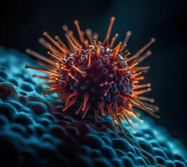 Microscope image of a corona virus - ai generative