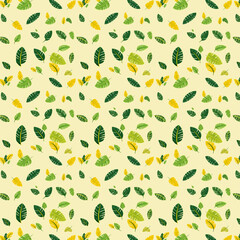 열대 식물 이파리 잎 패턴