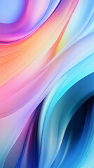 beautiful abstract iridescent holographic wave in motion colorful background. Dreamy holographic iridescent gradient design element for banners, backgrounds, wallpapers and cover. Generative AI