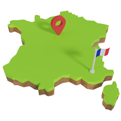 3D France map illustration © IWayan