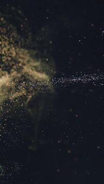 The beautiful movement of cosmic particles. slow motion