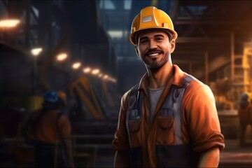 quality engineer team construction specialist Wear safe clothes, smile, laugh, and be happy. Construction site background image.