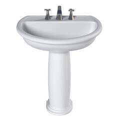 Washbasin isolated on transparent background, sink, 3D illustration, cg render
