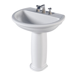 Washbasin isolated on transparent background, sink, 3D illustration, cg render
