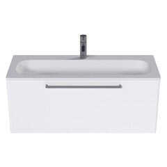 Washbasin isolated on transparent background, sink, 3D illustration, cg render