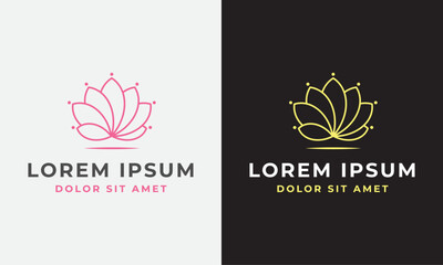  Line Art Lotus Modern Logo Graphic Design Template