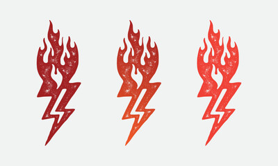 Lightning Fire Gradient Vector Illustration