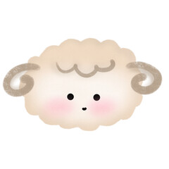 Cute simple animal, charming sheep icon vector.