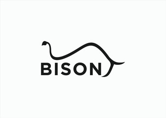 bison logo design vector silhouette illustration