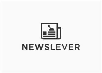 Fototapeta premium newspaper logo design vector silhouette illustration