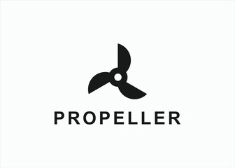 propeller logo design vector silhouette illustration - obrazy, fototapety, plakaty