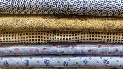 Colorful dress shirts stack