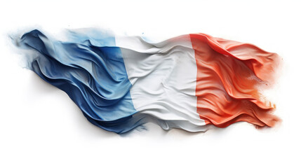 Tricolor Elegance: Fabric Flag of France in Blue, White, and Red for Stock Photos

