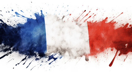 Watercolor Mastery: Captivating Drawing of the French Flag in Blue, White, and Red for Stock Photos