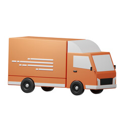 Truck delivery car icon 3d rendering illustration