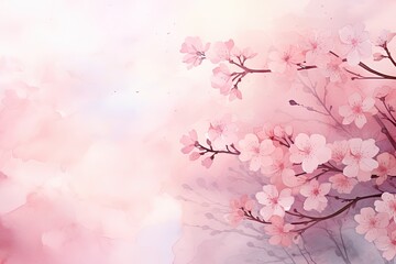 Japanese Cherry Blossom Watercolor
