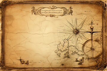 Fototapeta na wymiar Antique Nautical Map Background