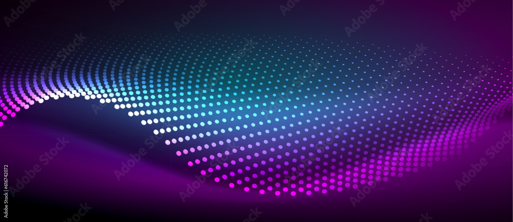 Poster A sleek and stylish design featuring a smooth neon wave glowing against a dark background, perfect for adding a modern and edgy touch to any project