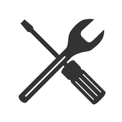 Wrench and Screwdriver icon. Tools vector icon. Repair icon in flat design. Maintenance sign. 
