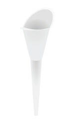 White plastic funnel. vector illustration