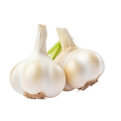Fototapeta premium Fresh garlic isolated on transparent background. Png clip art element. Generated with AI.
