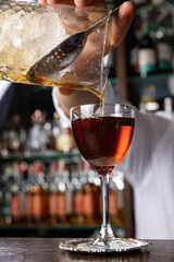 A delicious alcoholic cocktail. Close up