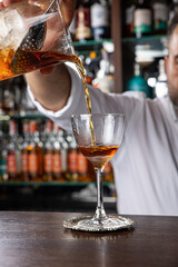 A delicious alcoholic cocktail. Close up