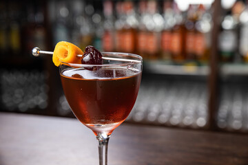 A delicious alcoholic cocktail. Close up