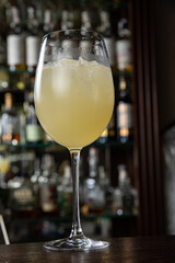 A delicious alcoholic cocktail. Close up