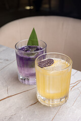 A delicious alcoholic cocktail. Close up