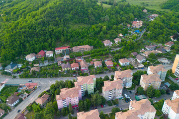 Fototapeta na wymiar Aerial view of Medias city, Romania