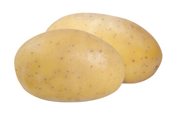 Potatoes on an isolated white background.