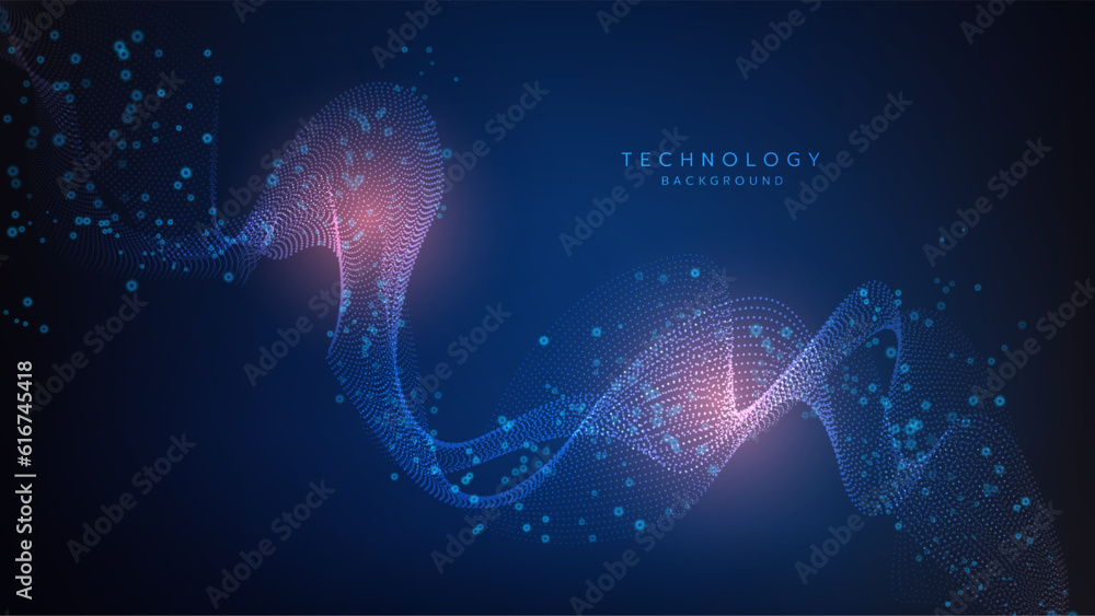 Aufkleber hi-tech digital technology futuristic circuit digital. abstract futuristic curve digital line design