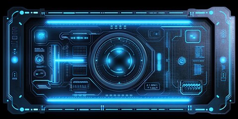 Futuristic HUD screen data hologram. Generative AI
