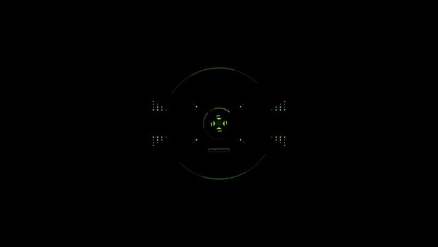 Sci Fi Futuristic HUD Target with Computer Data Screen High Tech Concept animation with Alpha Channel.