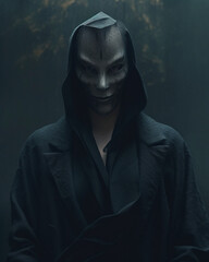 Fototapeta na wymiar an imposter wearing a haunting mask style a dark