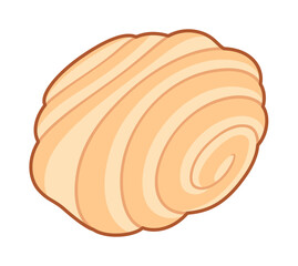 Spiral sweet pastry roll illustration