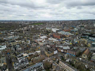 Fototapeta na wymiar Camden Town London Aerial View, shot with a DJI mini 3 Pro.