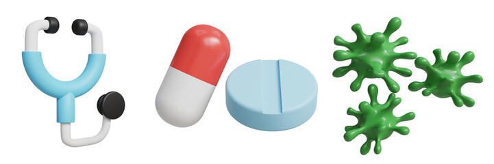 3d icon medical hospital transparent background