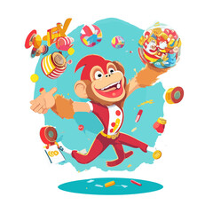 Juggling Monkey Circus! Be amazed by this talented juggling monkey