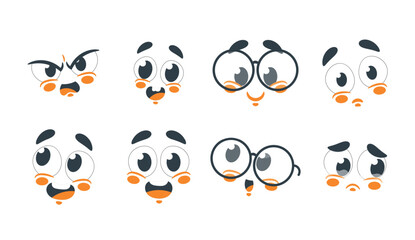 Delightful Collection Of Adorable and Cute Emojis, Perfect For Expressing A Wide Range Of Emotions Cartoon Vector