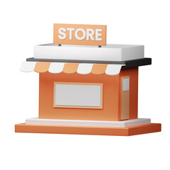 3d store shop icon render illustration