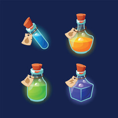 Magic Potion Bottles, Adorned With Captivating Colorful Liquids, Bring A Touch Of Mystique And Wonder