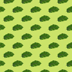 Abstract exotic plant seamless pattern. Botanical leaves wallpaper. Tropical pattern backdrop with palm leaf and floral motifs.